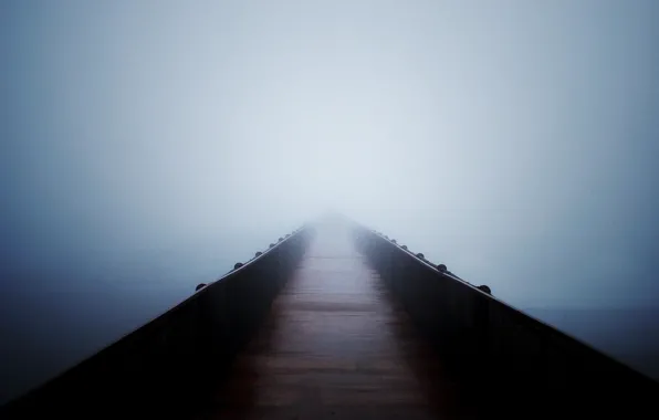 Picture void, bridge, fog, serenity, the unknown