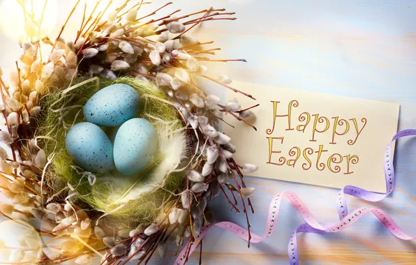 Picture branches, tape, holiday, eggs, feathers, Easter, socket, Verba