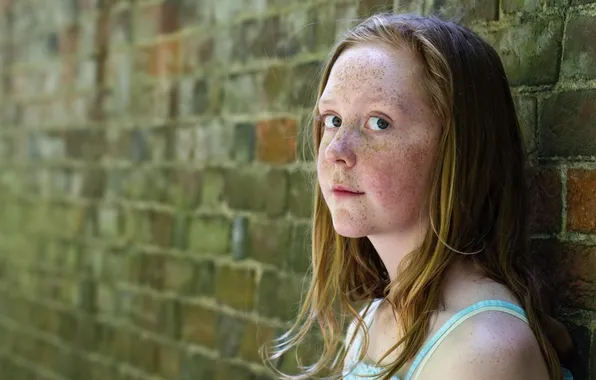 Portrait, girl, freckles, Swan, the ugly duckling