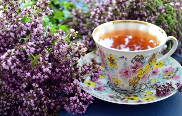 Wallpaper flowers, tea, lavender