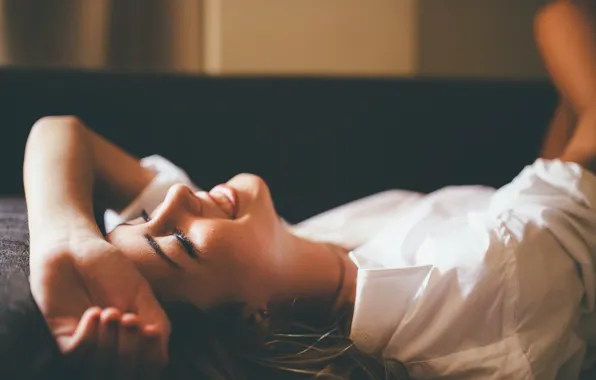 Girl, smile, lies, smiling