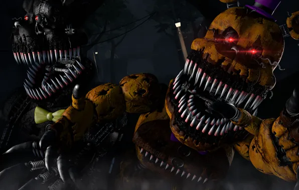 Picture teeth, fangs, mechanical dolls, Five nights at Freddy's, Five Nights at Freddy`s