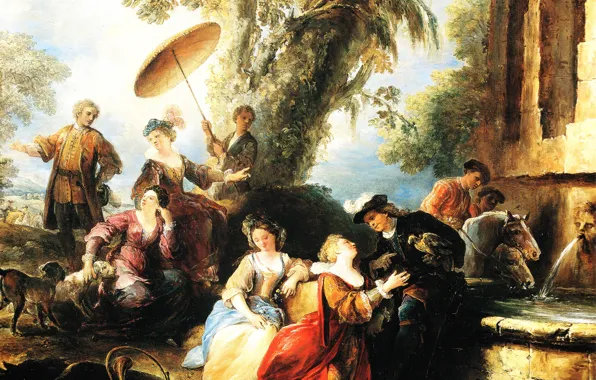 Picture, genre, The return from the Hunt, Joseph Parrocel, Joseph Parrocel