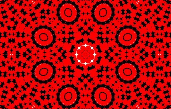 Red, pattern, round, kaleidoscope