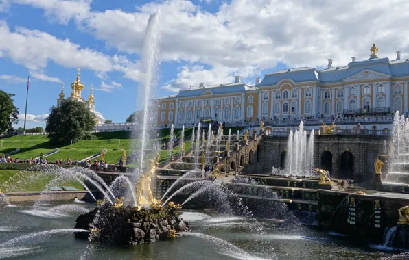 Landscapes, fountains, Peterhof