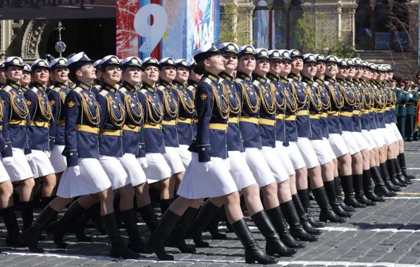 Picture holiday, victory day, parade, red square, March, May 9, cadets