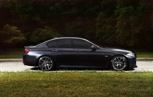 Wallpaper black, bmw, BMW, profile, wheels, drives, black, f10 for