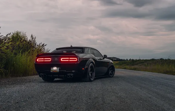 Black, dodge, challenger, srt hellcat