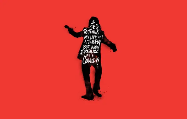 Silhouette, Joker, font, words, the phrase, quote, Joker, Joker 2019
