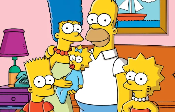 Picture cartoon, family, the simpsons, the, the simpsons