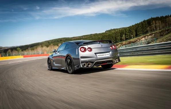 Car, auto, speed, Nissan, GT-R, speed, back, track