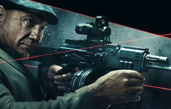 Cap, lasers, action, poster, machine gun, Dave Bautista, Dave Batista, Escape Plan 2: Hades