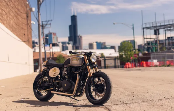 City, moto, bike, classic, british, urban, Triumph, caferacer