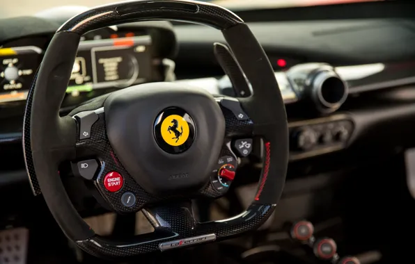 Petals, Logo, Carbon, The wheel, Interior, LaFerrari, Sports car, 2015