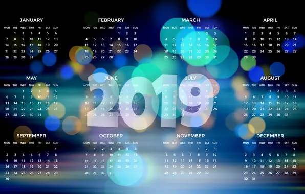 Picture calendar, date, 2019