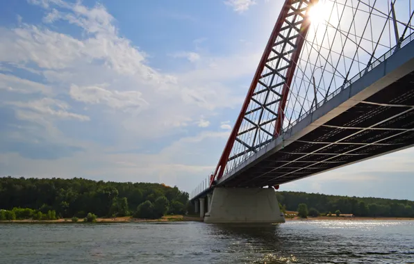Summer, bridge, river, summer, river, bridge, Bugrinskij bridge