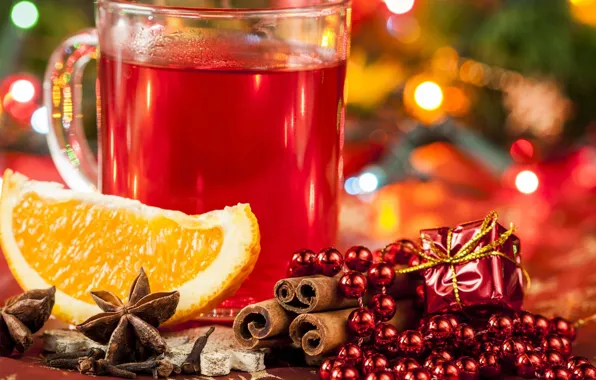 Picture orange, drink, cinnamon, mulled wine