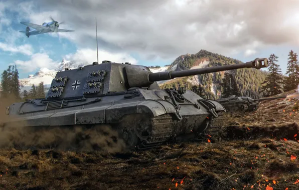 Picture World of Tanks, Hunting tiger, Jagdtiger, Tank Hunter Tiger, client massively multiplayer online game