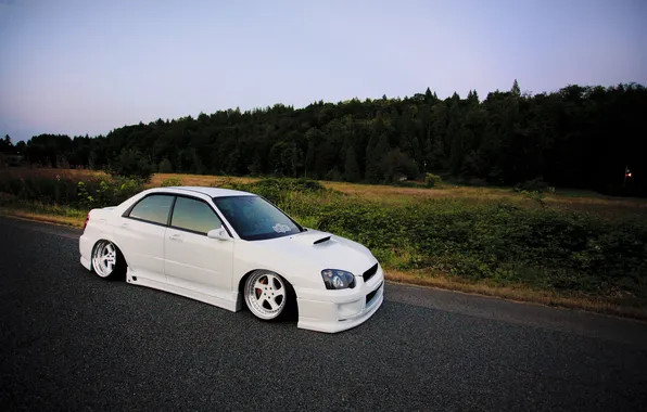 Picture white, subaru, impreza, Subaru, sti, Impreza, stance