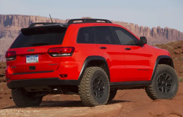 Picture machine, Concept, red, back, Jeep, Grand Cherokee, Trailhawk II