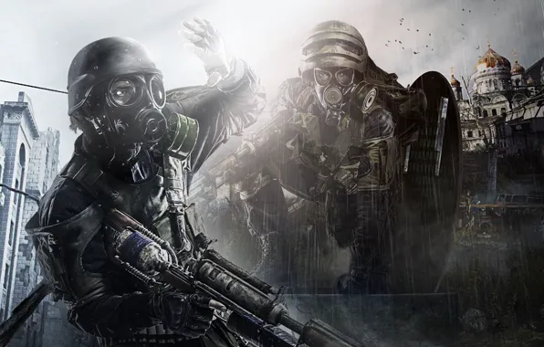 Picture Look, Light, Gas mask, Apocalypse, Helmet, Metro, Weapons, 4A Games
