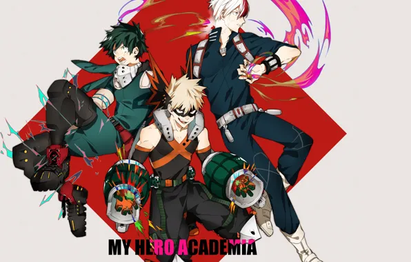 Picture guy, trio, Boku no Hero Academy, My hero Academy, My Hero Academia