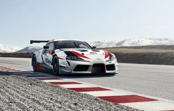 Movement, coupe, track, Toyota, 2018, wing, racing car, GR Supra Racing Concept