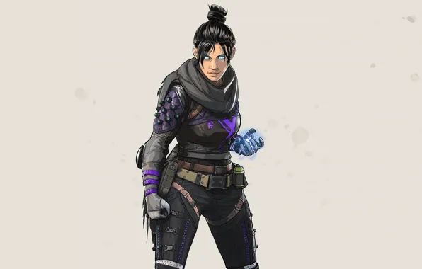 Picture the game, grey background, characters, ninja, Apex Legends