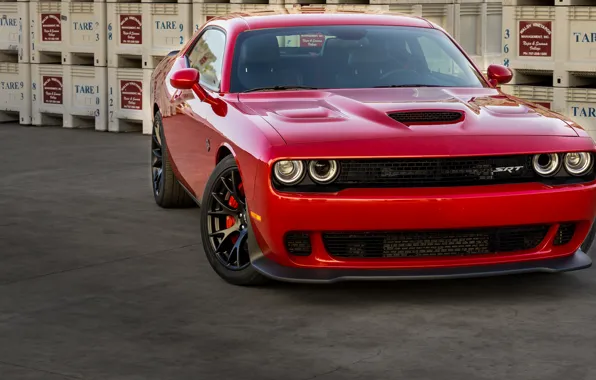 Picture Dodge, Challenger, Red, Hellcat, SRT