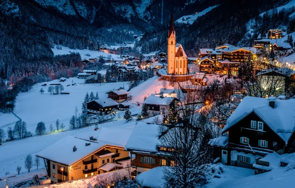 Picture snow, the evening, Austria, Gemeinde Heiligenblut municipality