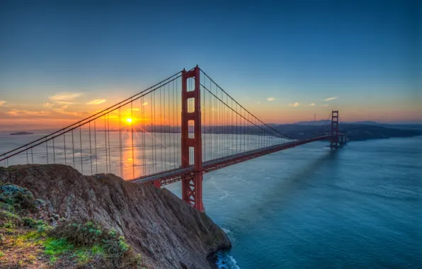 Usa, golden gate bridge, sun francisco