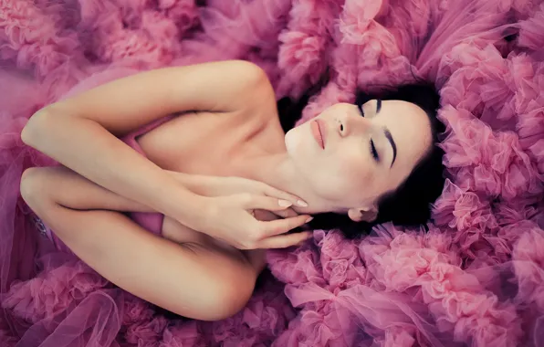 Girl, face, style, mood, hands, dress