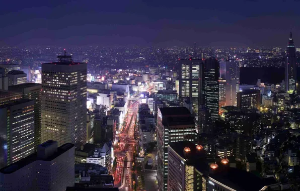 Picture night, the city, neon