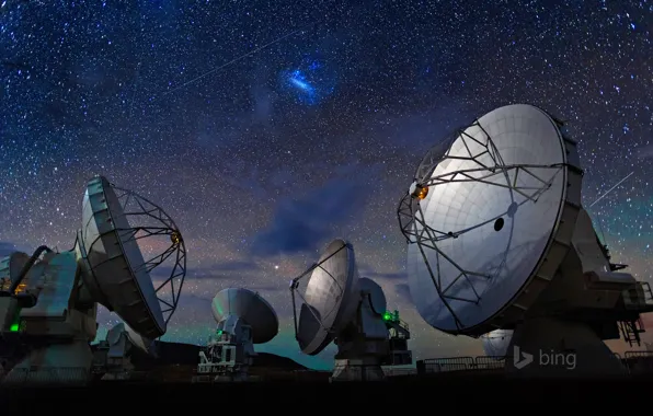 Picture the sky, stars, Chile, radio telescope, the Atacama desert