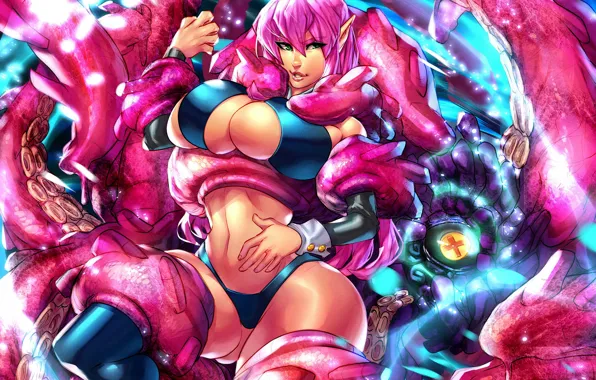Picture girl, elf, tentacles
