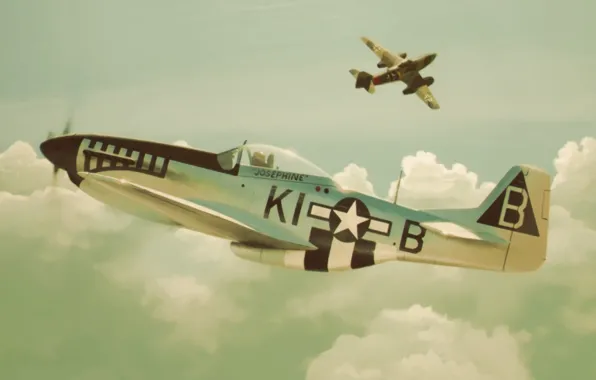 Picture dogfight, me 262, p51 d mustang