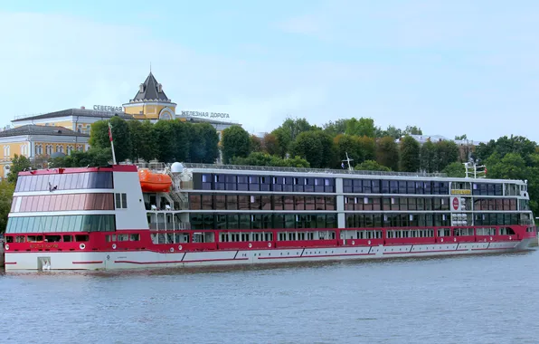 Pier, cruise liner, river