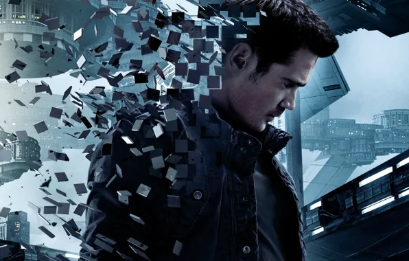 Picture abstraction, the city, cubes, remember all, colin farrell, Colin Farrell, total recall