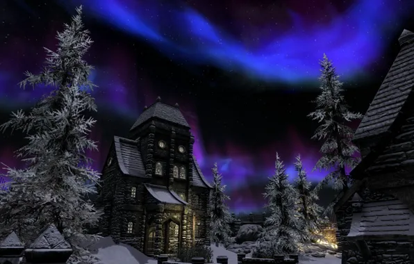 Winter, Beautiful, Landscape, Skyrim