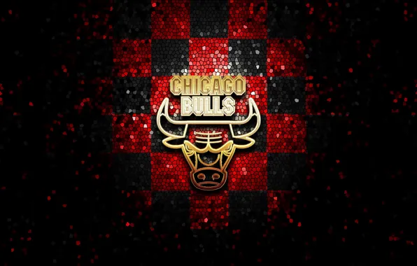 Wallpaper, sport, logo, basketball, NBA, Chicago Bulls, glitter, checkered