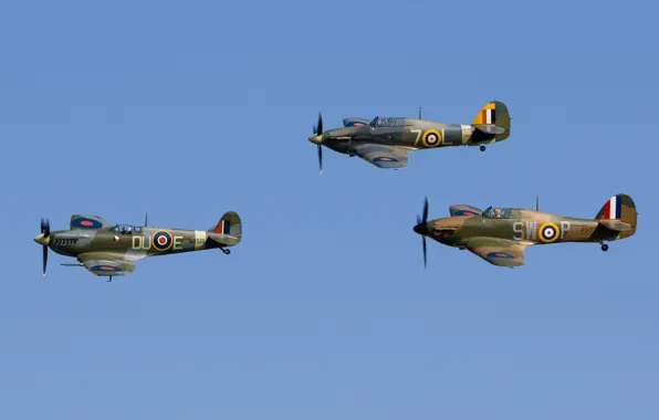 Fighter, Spitfire, Hawker Hurricane, Hurricane, Supermarine Spitfire, RAF, The Second World War