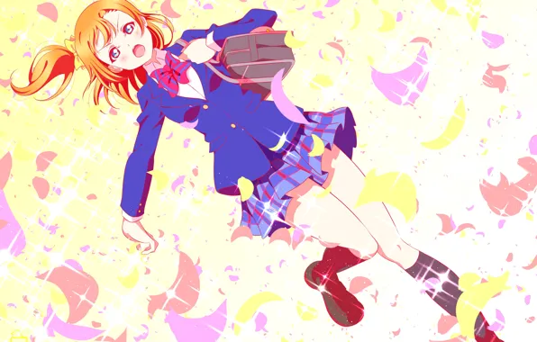Girl, form, schoolgirl, bag, Love Live School Idol Project, Living love