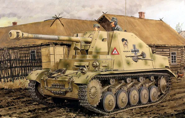 Picture figure, art, marten, a light German tank destroyer, Marder II