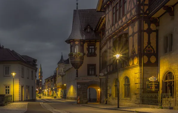 Picture the evening, Germany, Meiningen