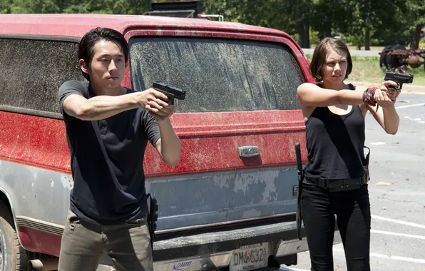 Background, jeep, zombies, actors, zombie, the series, serial, The Walking Dead