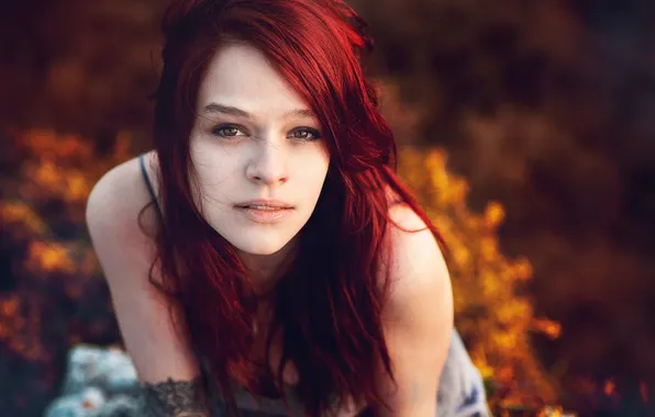 Look, portrait, redhead, Lorène