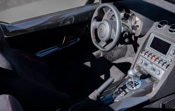 Lamborghini, Gallardo, Lamborghini Gallardo LP570-4 Spyder, steering wheel, car interior, Perfomante