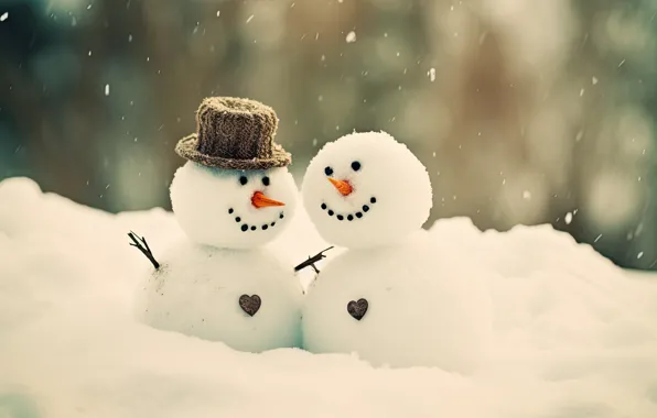 Winter, snow, Christmas, New year, snowmen, snowman, AI art, neural network