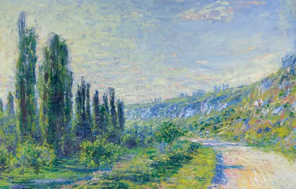 Landscape, picture, Claude Monet, The road from Vétheuil