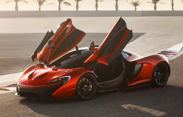 Concept, orange, background, McLaren, door, the concept, supercar, the front